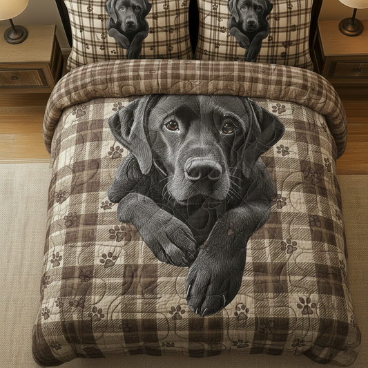 Adorable Labrador 3-Piece Quilted Bedding Set GFTONT6131