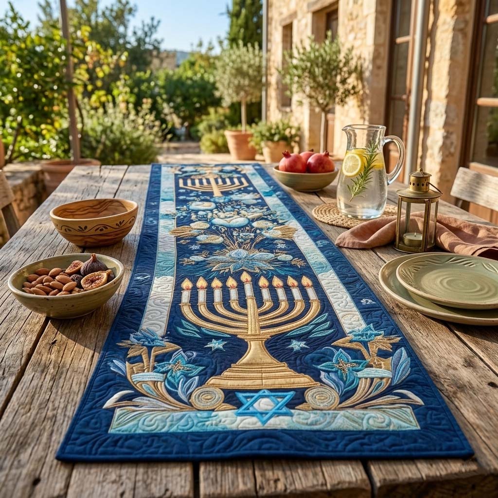 Hanukkah Quilted Table Runner GFTOQA1422
