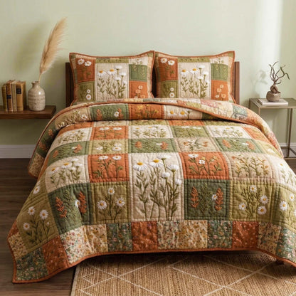 Blossom Grace 3-Piece Quilted Bedding Set GFTOQM3207