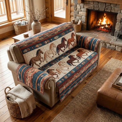 Western Gallop Quilted Sofa Cover GFTOQM2797