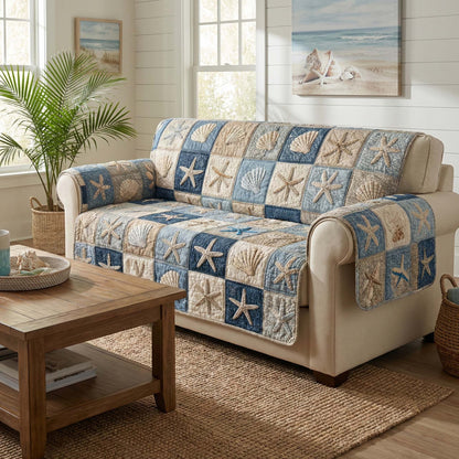 Shell Mosaic Quilted Sofa Cover GFTOQM2662