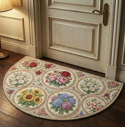 Vintage Blooming Quilted Welcome Mat