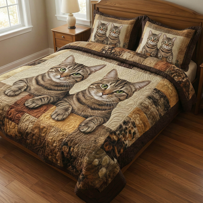 Pawfect Gang 3-Piece Quilted Bedding Set GFTONT6253