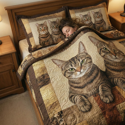 Pawfect Gang 3-Piece Quilted Bedding Set GFTONT6253