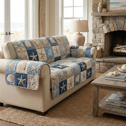 Shell Mosaic Quilted Sofa Cover GFTOQM2662