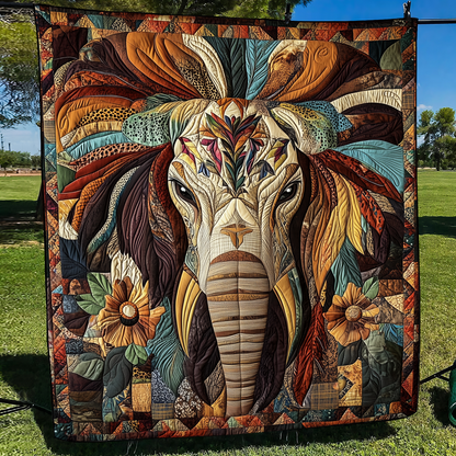 Mighty Elephant Quilted Blanket ELNL032