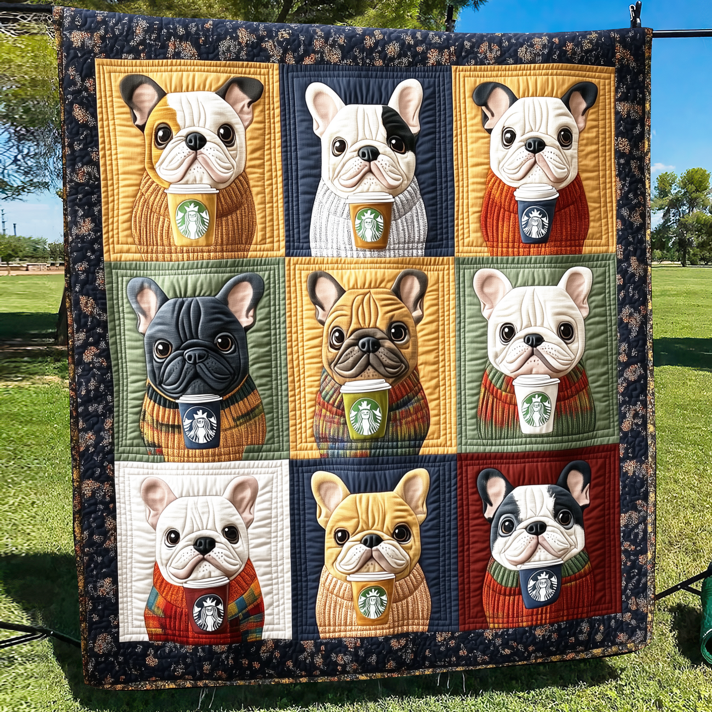 Vintage Bulldog Quilted Blanket NKL016