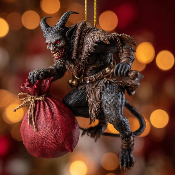 2026 Krampus Christmas Mica Ornament – Dark Holiday Mischief Collection