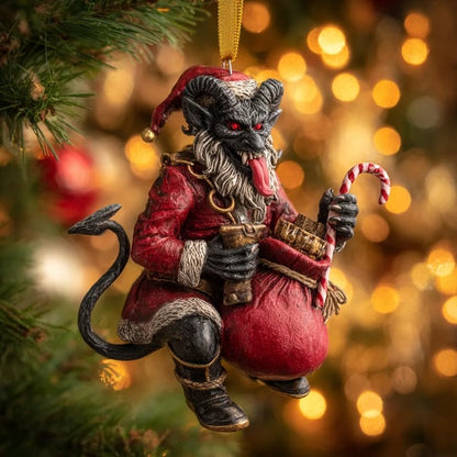 2026 Krampus Christmas Mica Ornament – Dark Holiday Mischief Collection