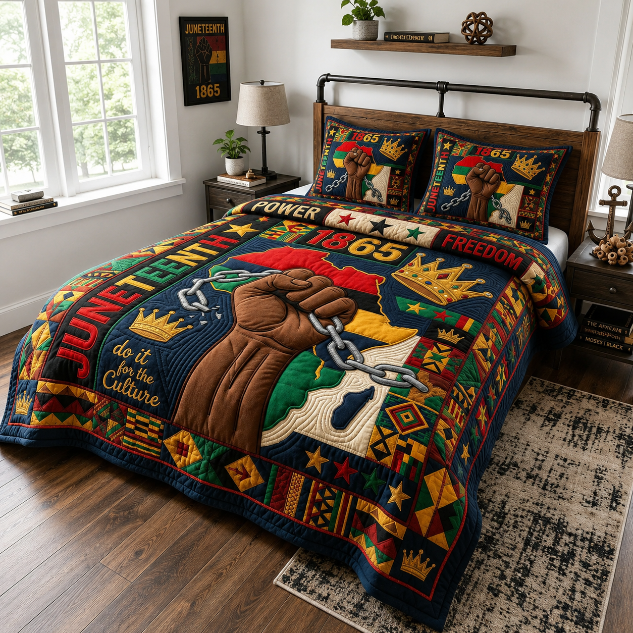 Juneteenth Culture Power 3-Piece Quilted Bedding Set GDTONTD840 C1