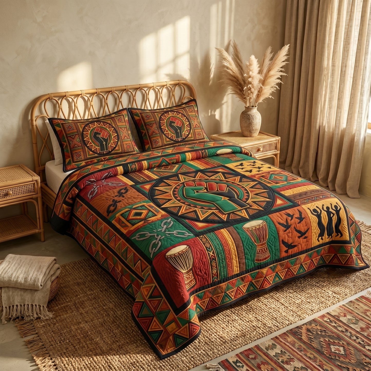 Juneteenth Soul 3-Quilted Bedding Set GFTONMU167