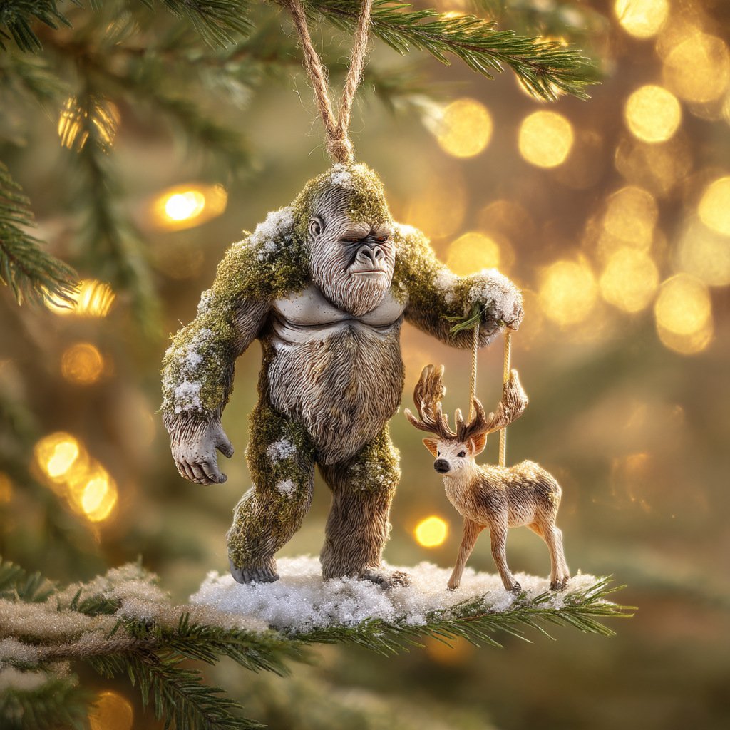 2026 Wildlife Wonders Bigfoot Christmas Mica Ornament
