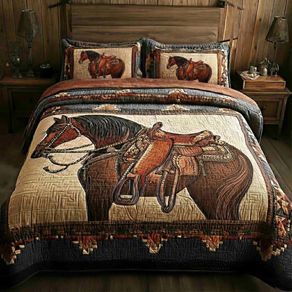 Prairie Horse 3-Piece Quilted Bedding Set GFTOMA8162