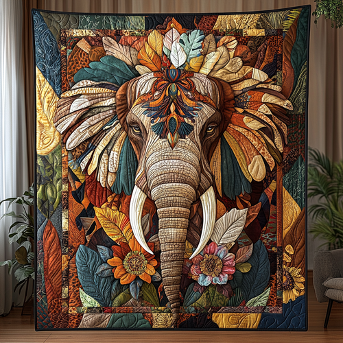 Mighty Elephant Quilted Blanket ELNL029