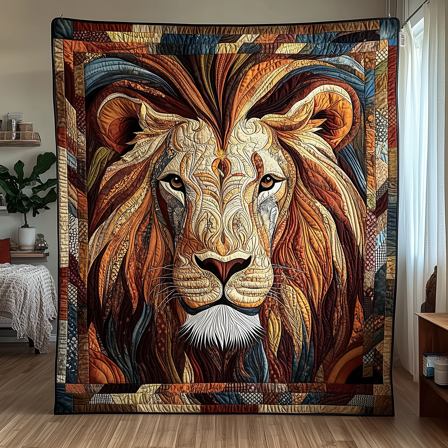 Courageous Native Lion King Quilted Blanket LINL021