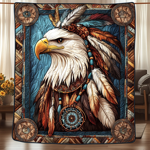 Majestic Native American Eagle Quilted Blanket AENL001