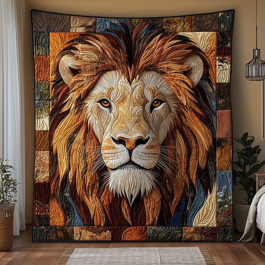 Courageous Native Lion King Quilted Blanket LINL019