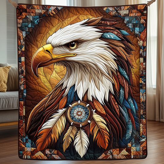 Majestic Native American Eagle Quilted Blanket AENL005