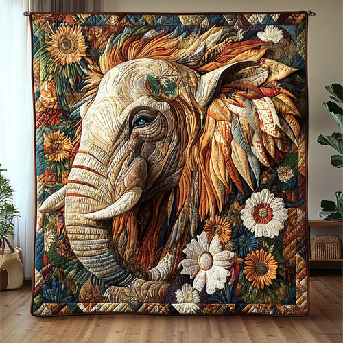 Mighty Elephant Quilted Blanket ELNL030