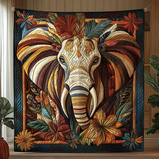 Mighty Elephant Quilted Blanket ELNL031