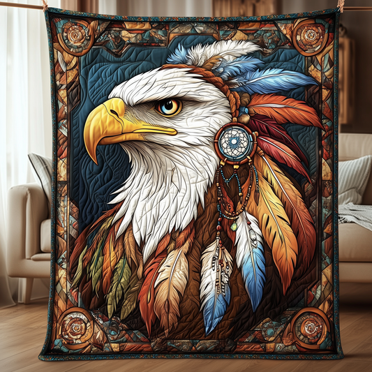 Majestic Native American Eagle Quilted Blanket AENL003