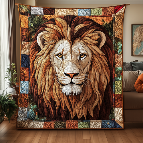Courageous Native Lion King Quilted Blanket LINL023