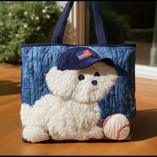 Adorable Bichon Quilted Tote Bag GFTOTG02