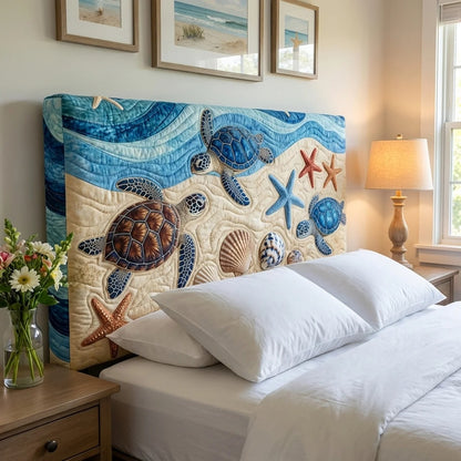 Ocean Breeze Quilted Headboard Slipcover