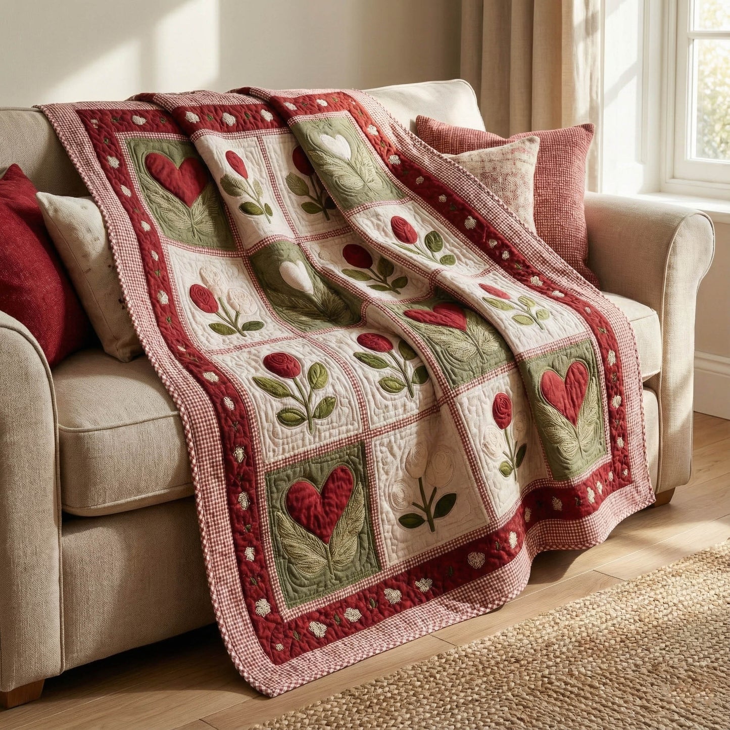Valentine Stamps Quilted Blanket GFTONT6069