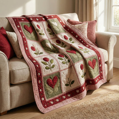 Valentine Stamps Quilted Blanket GFTONT6069