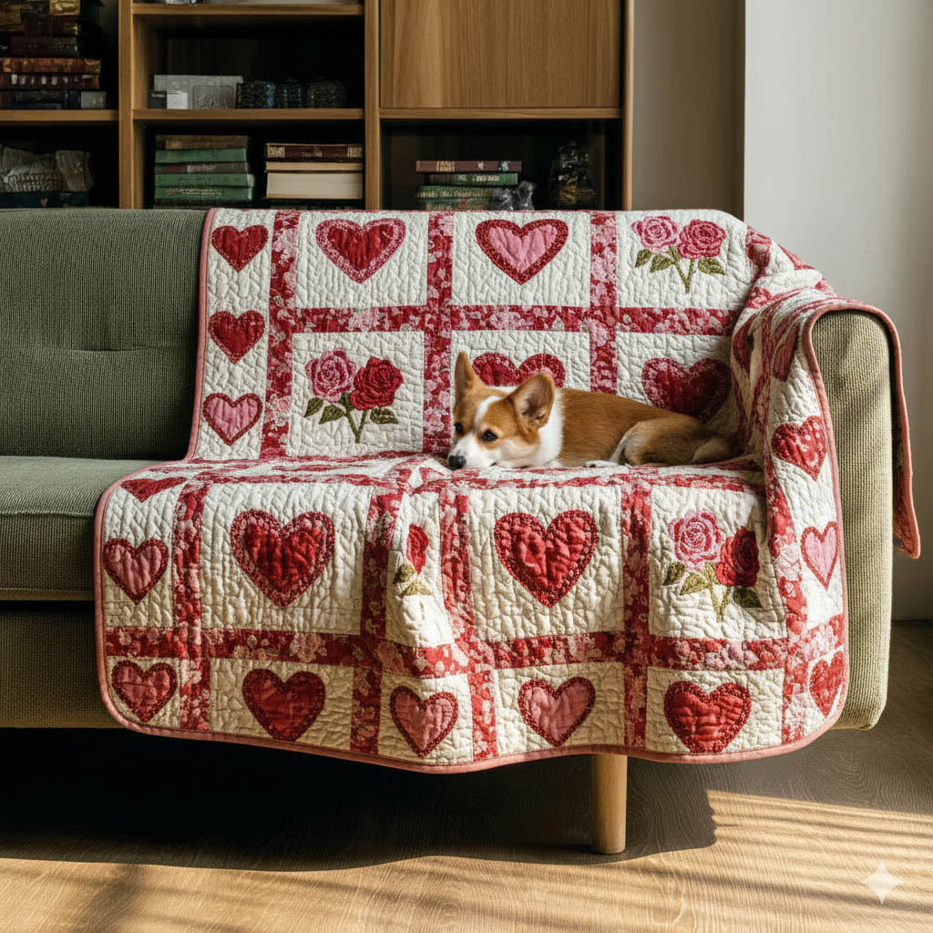 Loving Hearts Quilted Blanket GFTONT6070