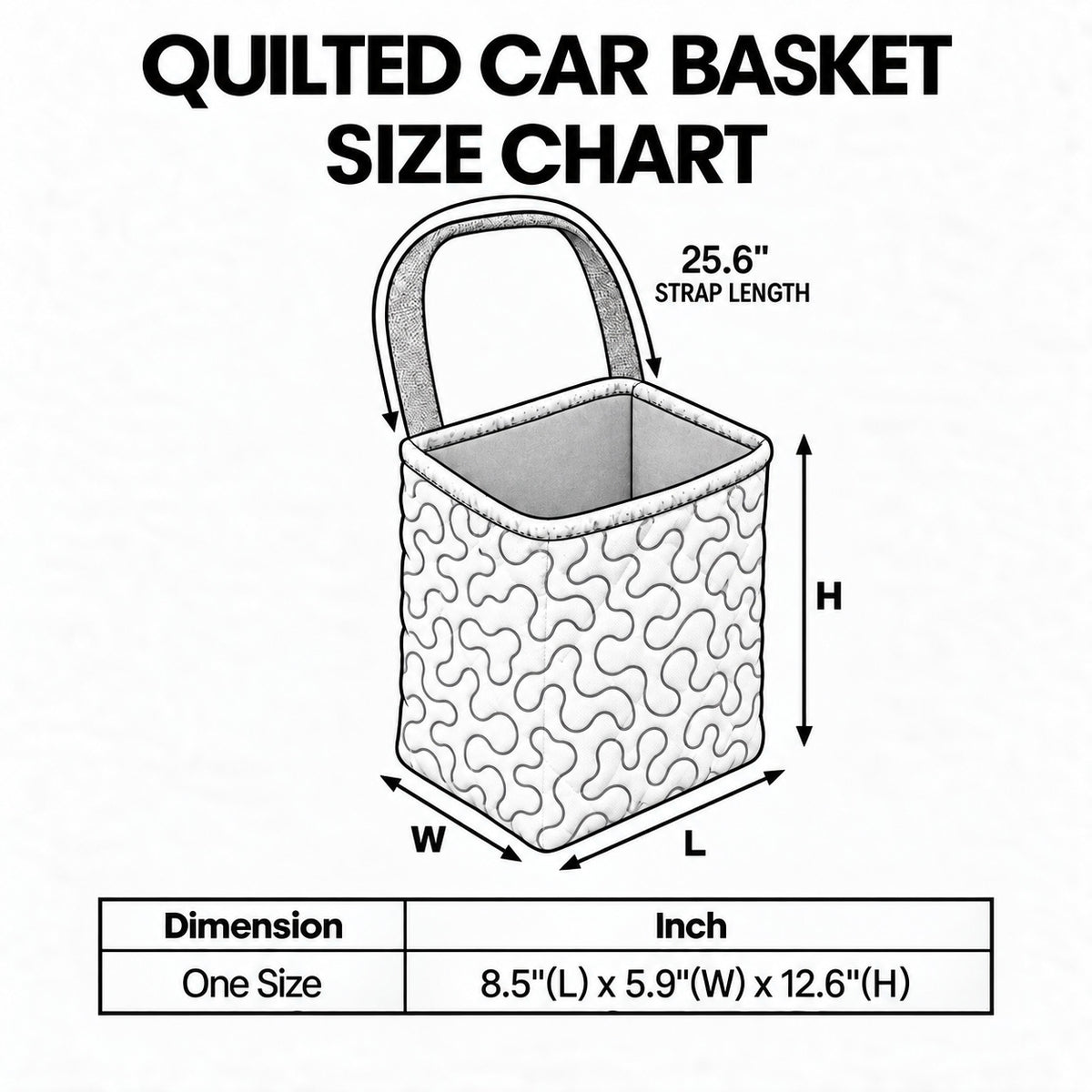 Coastal Whisper Quilted Car Basket GFTOTP22619