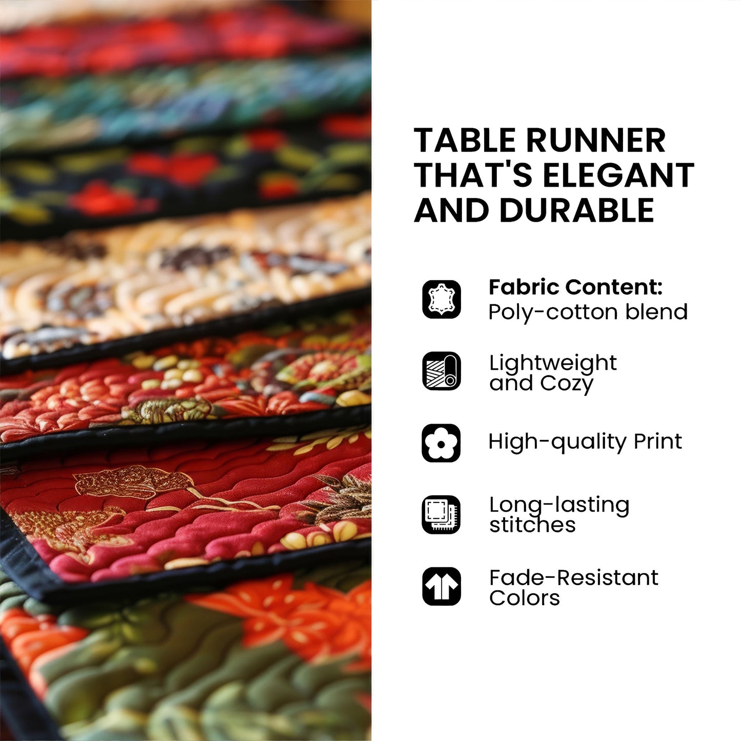 Forest Turtle Quilted Table Runner GFTOQM1000