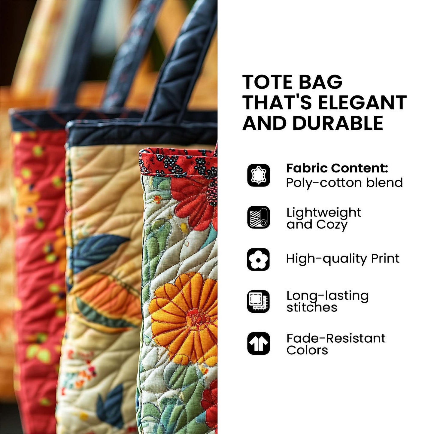 Cat Quilted Tote Bag GFTOQM15