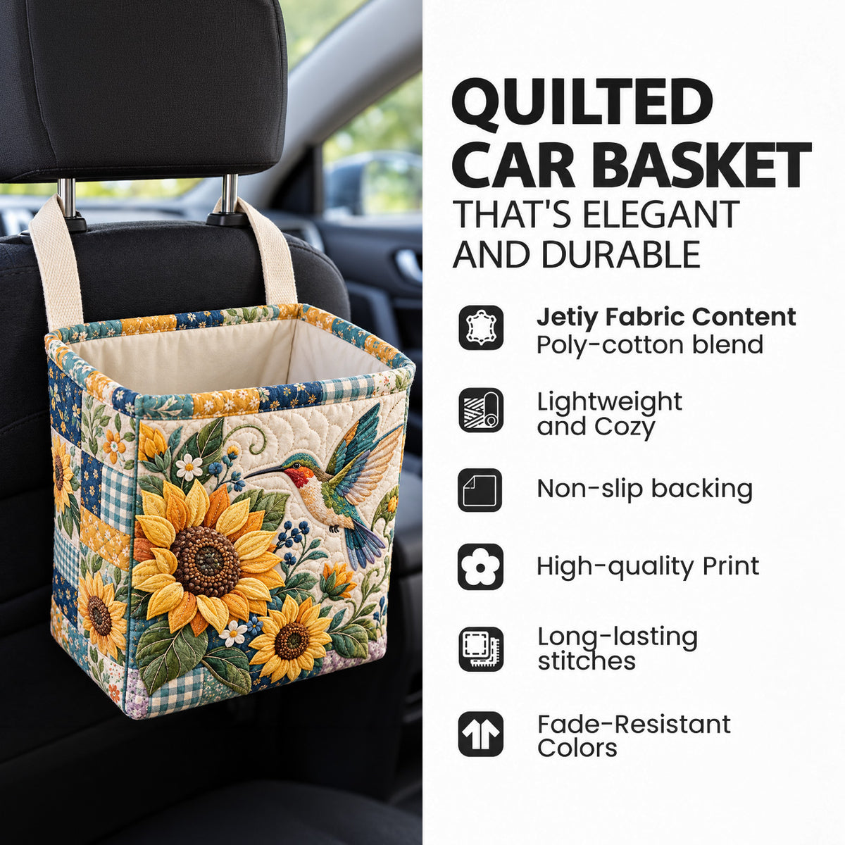 Coastal Whisper Quilted Car Basket GFTOTP22619